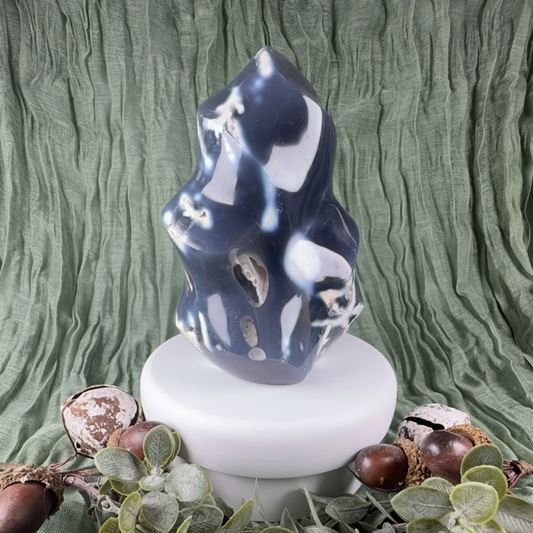 Blue Agate Flame (12cm)