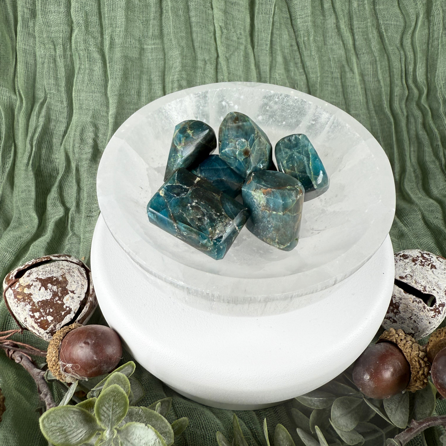 Blue Apatite Tumble Stone (Medium 2-3cm)