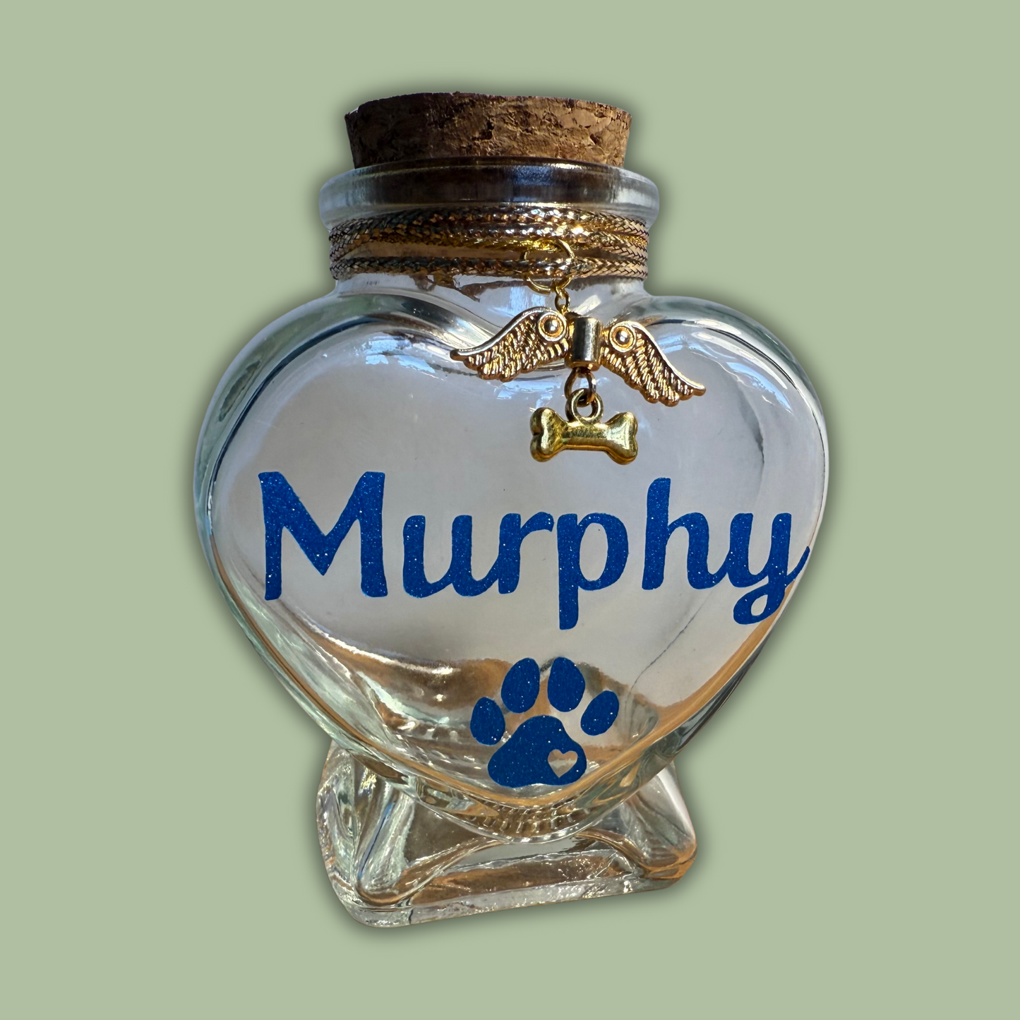 Personalised Heart Bottle Keepsake Pets