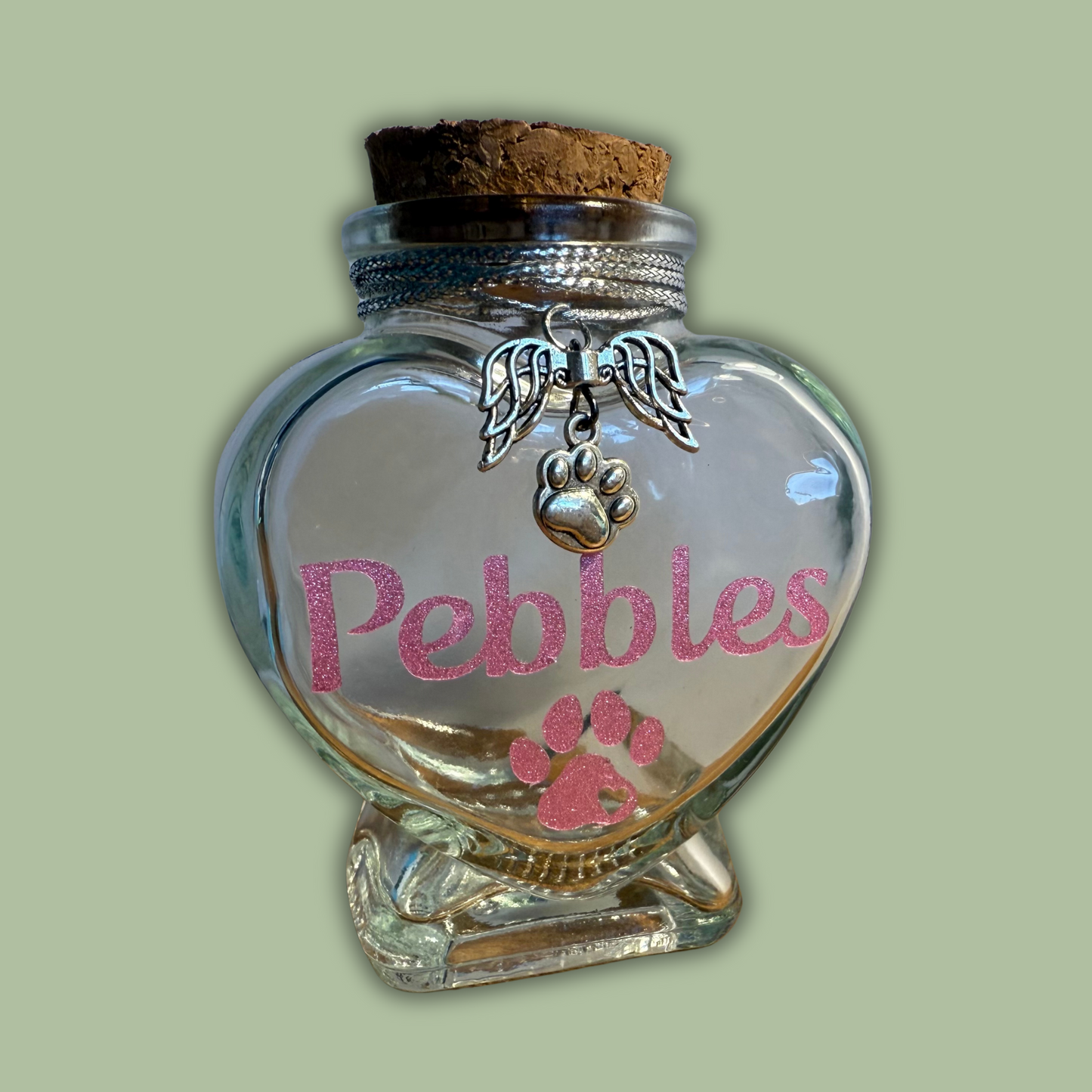 Personalised Heart Bottle Keepsake Pets