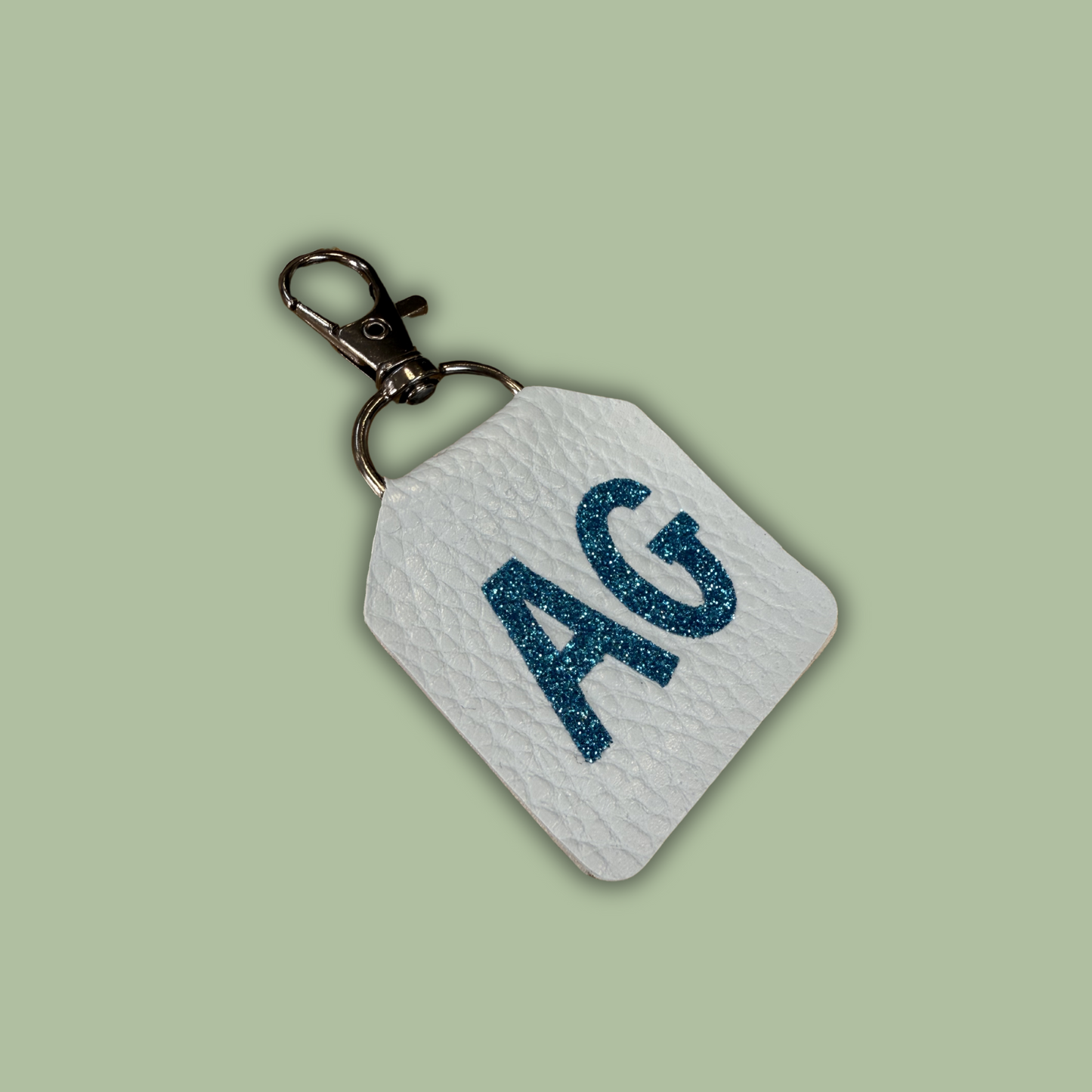 Personalised Faux Leather 'Initials' Keyring