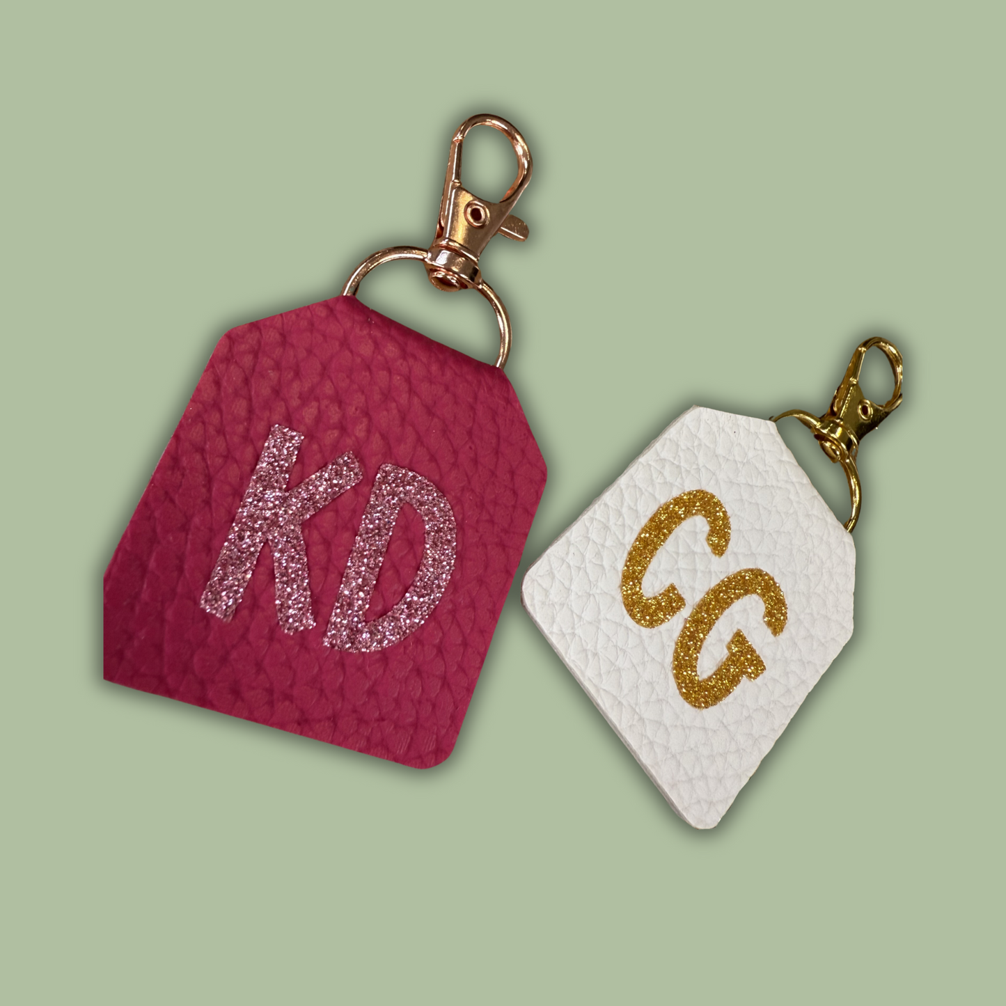 Personalised Faux Leather 'Initials' Keyring