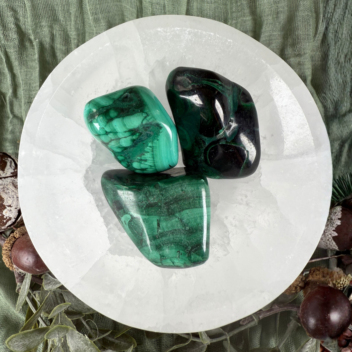 Grade A Malachite Specimen Pebble