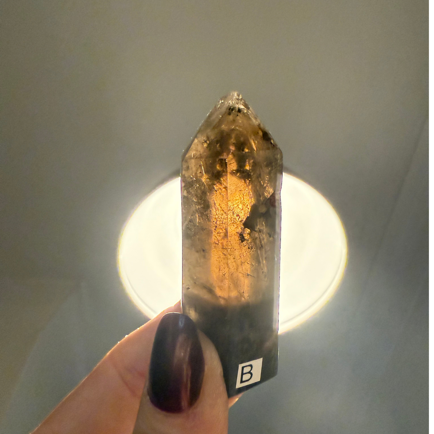Dark Morian Smoky Quartz Tower