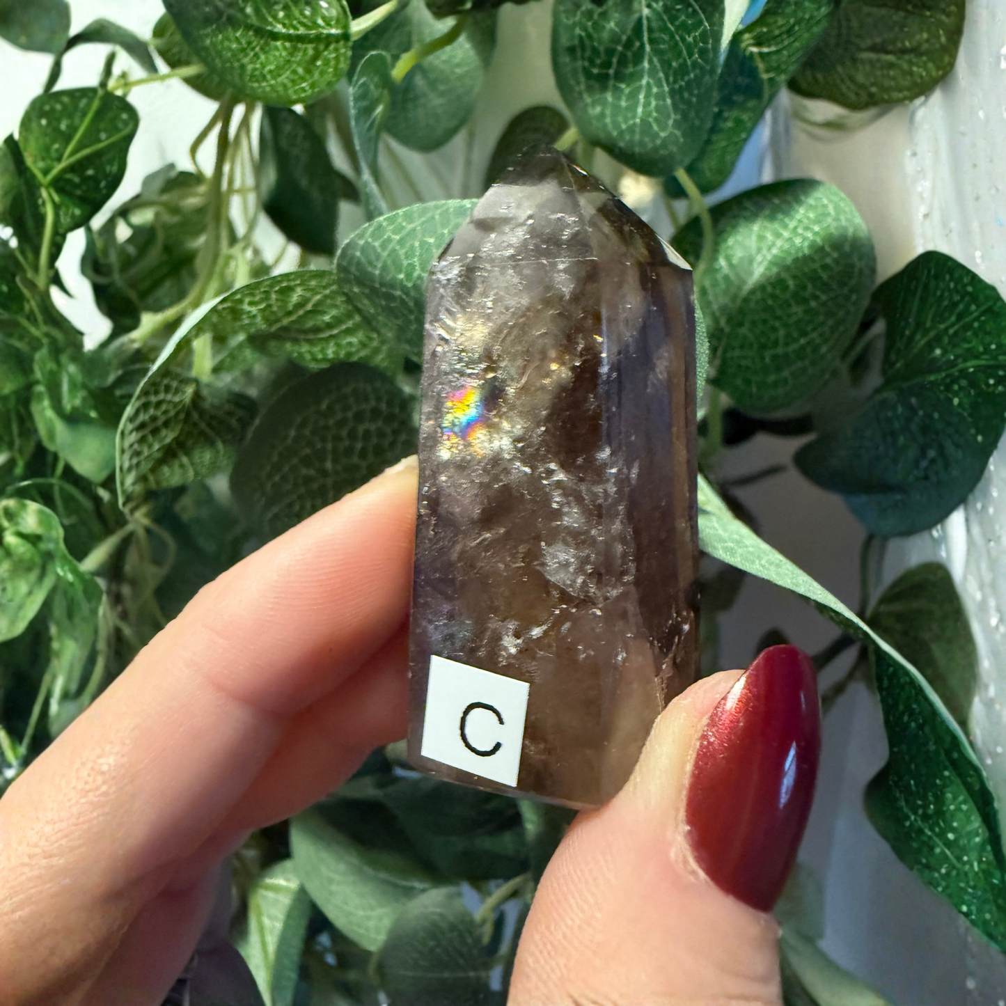 Dark Morian Smoky Quartz Tower