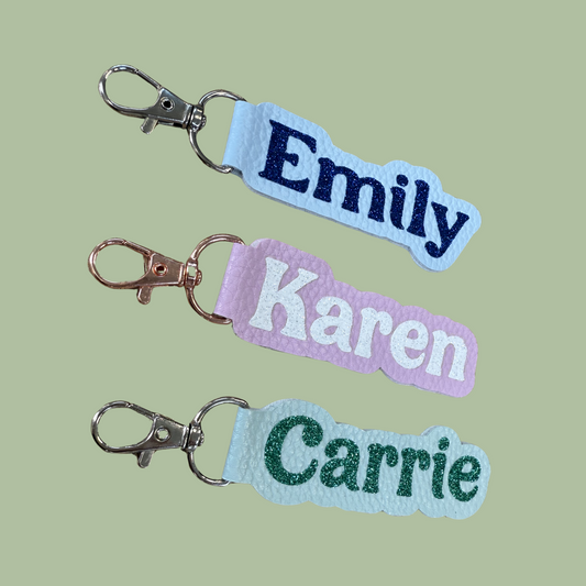 Personalised Faux Leather 'Name' Keyring