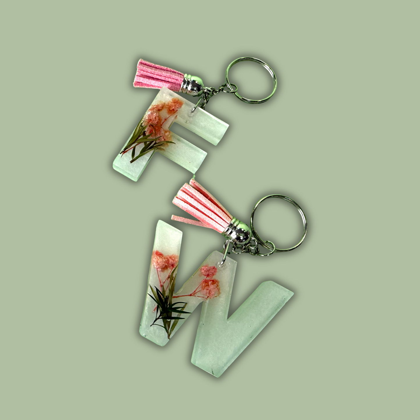 Floral Letter Keyring