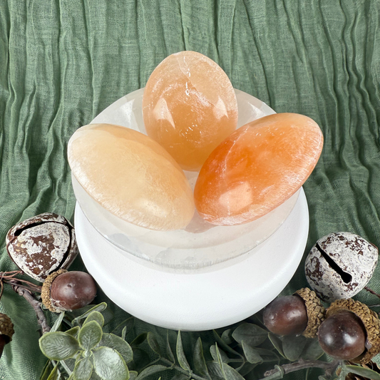 Orange Selenite Palmstone