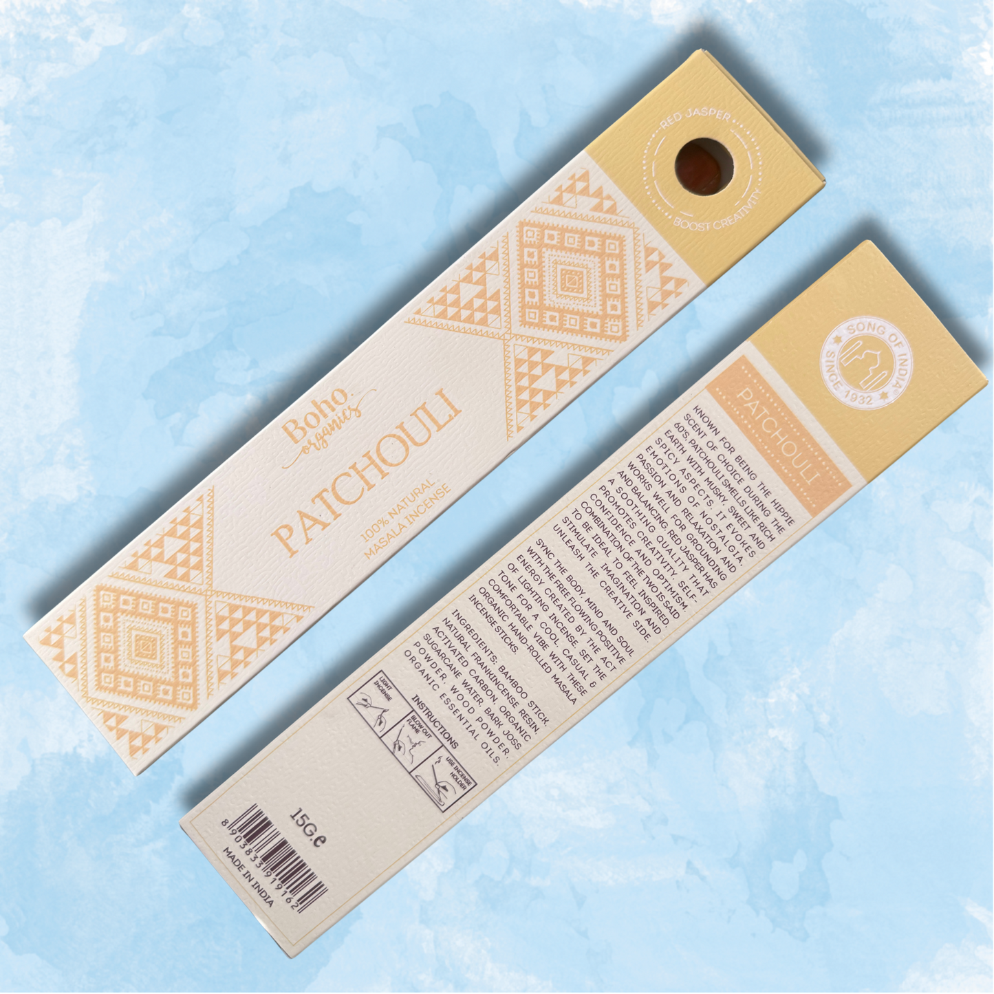 Boho Organics Masala Incense with Gemstone 15g