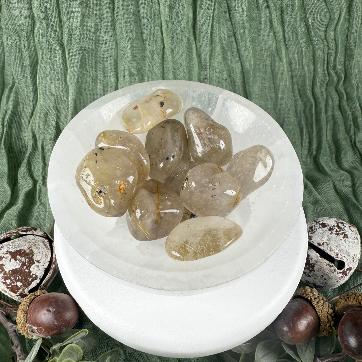 Rutilated Quartz Tumble Stone (Medium 2-3cm)