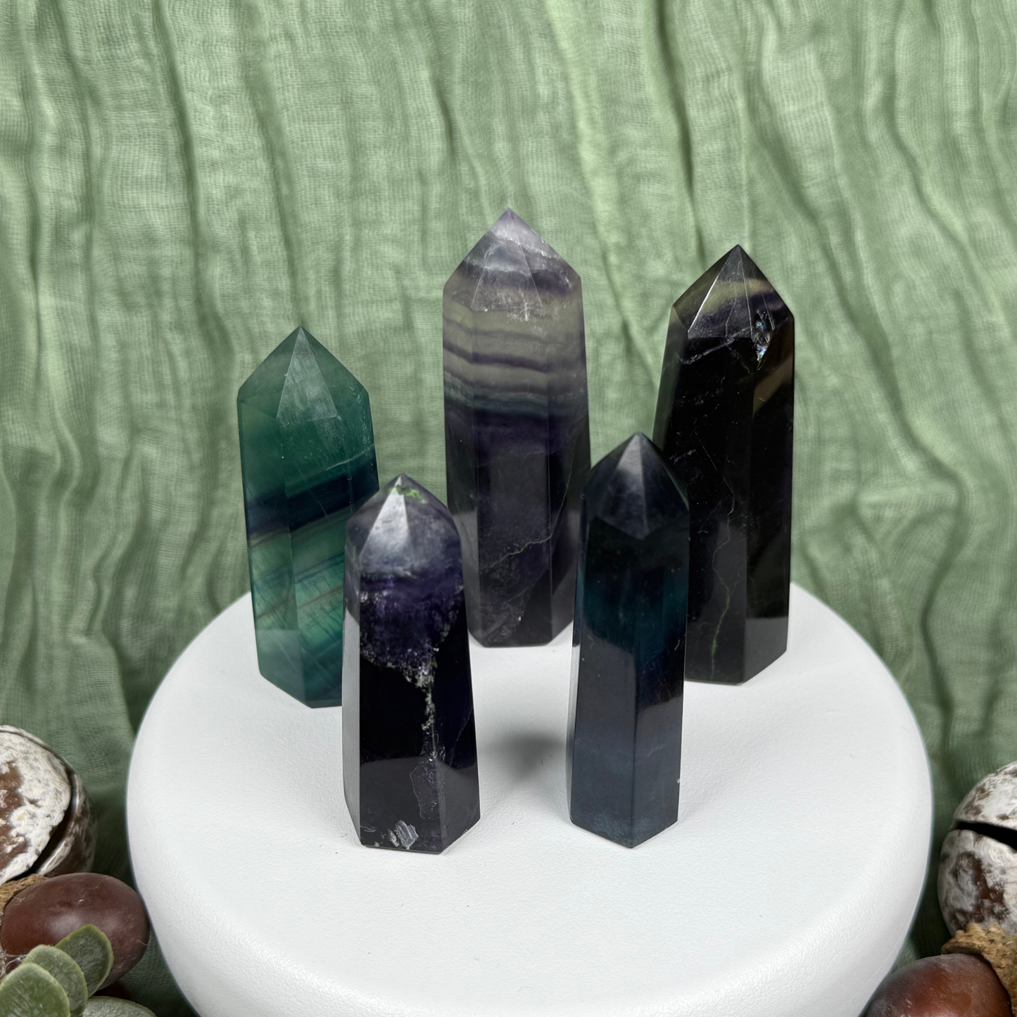 Rainbow Fluorite Towers (30-60g)