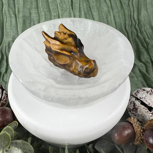 Carved Crystal Dragon Head (45mm)