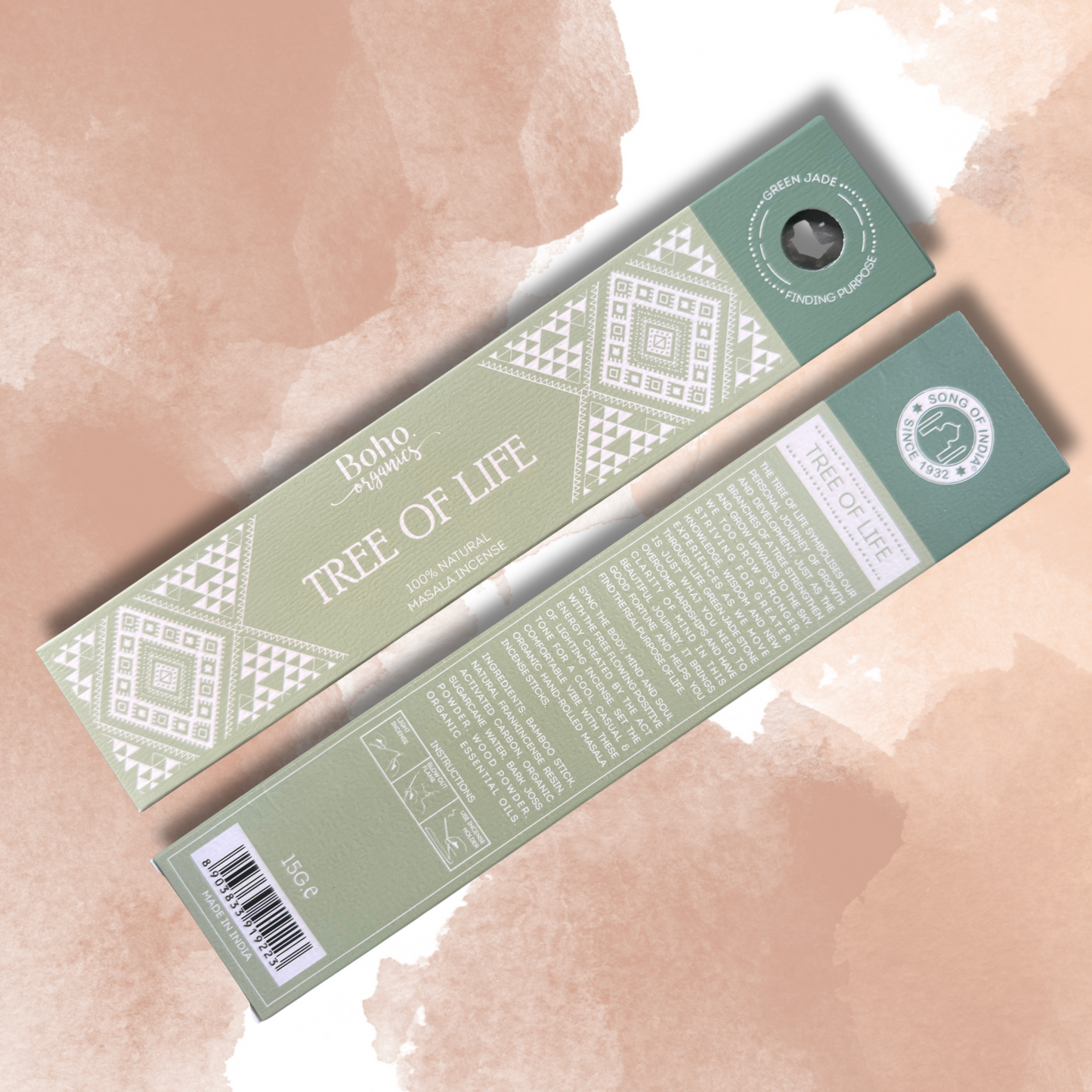 Boho Organics Masala Incense with Gemstone 15g